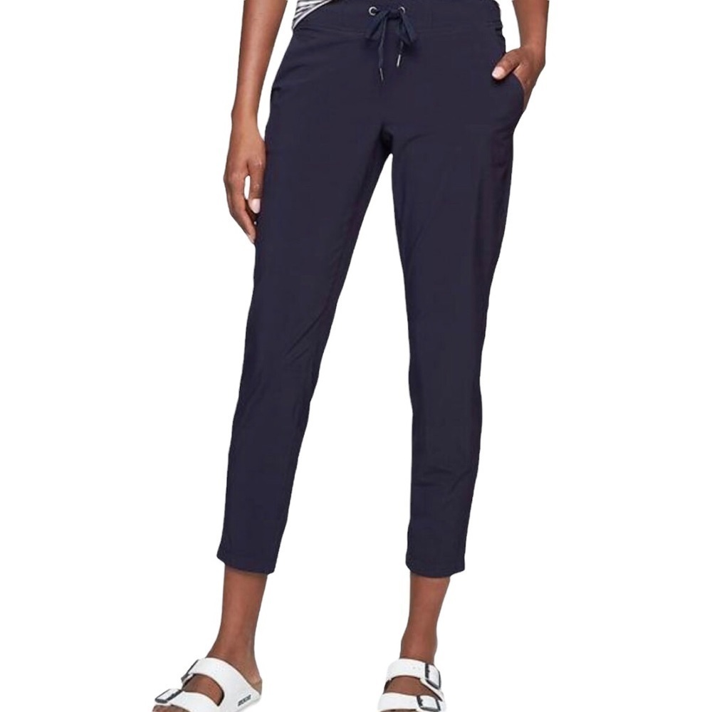 Athleta Midtown Pull On Jogger Pants Navy Blue Size 0 Travel Pants 353676